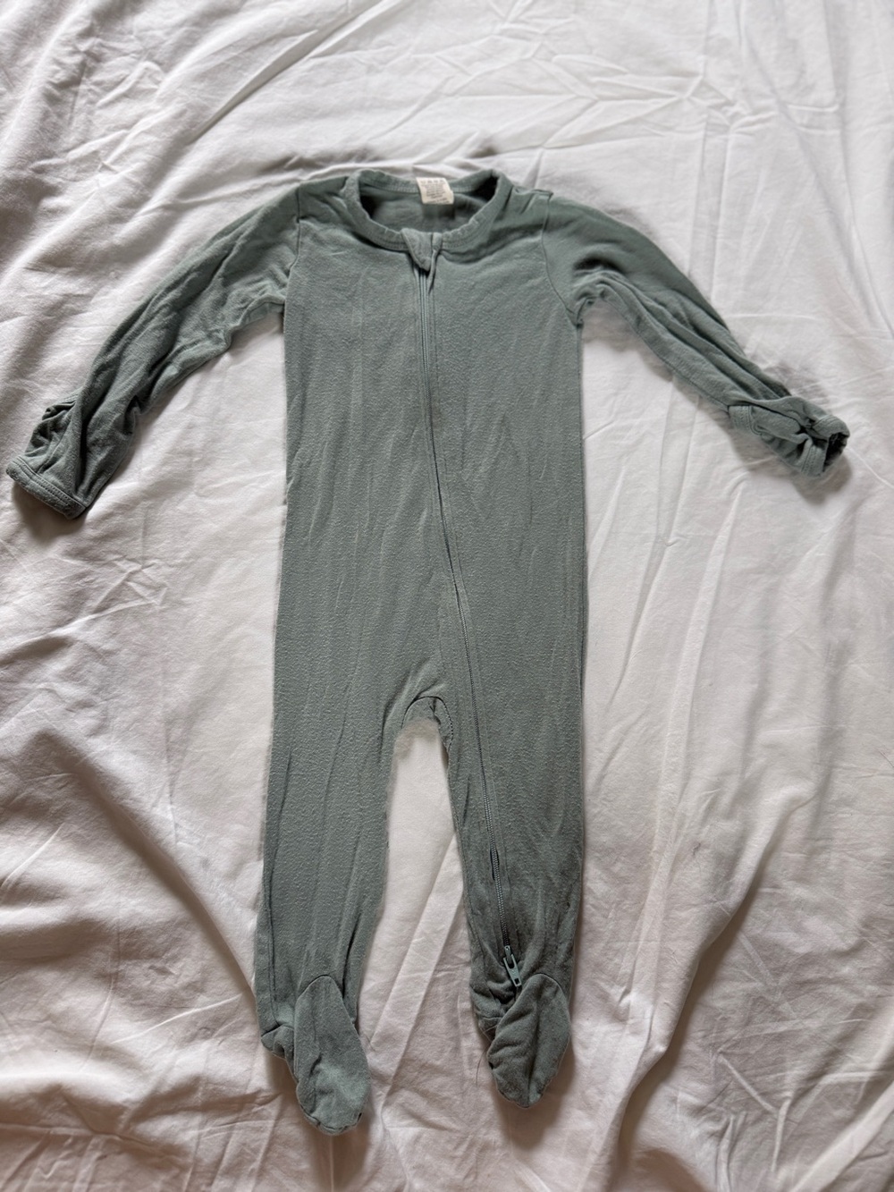 Kate Quinn 3-6 bamboo Sage Green Footed Pajamas